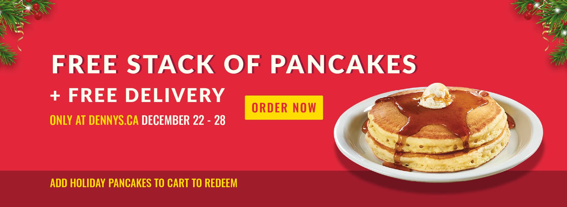 FREE PANCAKES + FREE DELIVERY ON DENNYS.CA Denny's Canada